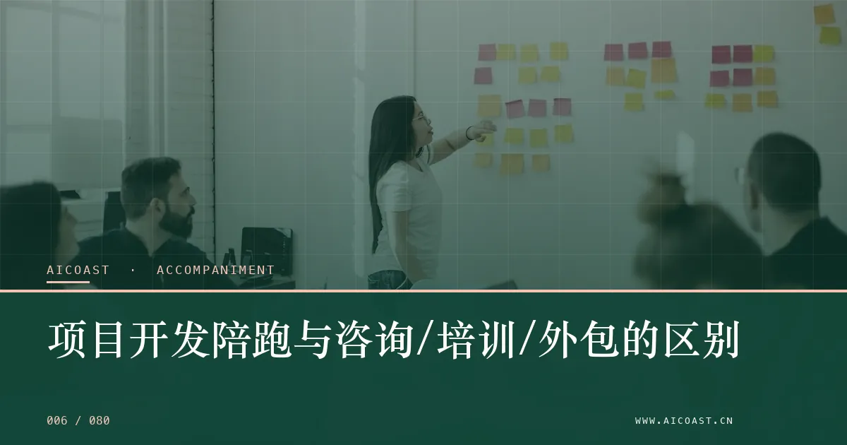 文章封面：项目开发陪跑与咨询/培训/外包的区别（陪跑、转型与能力转移类目）