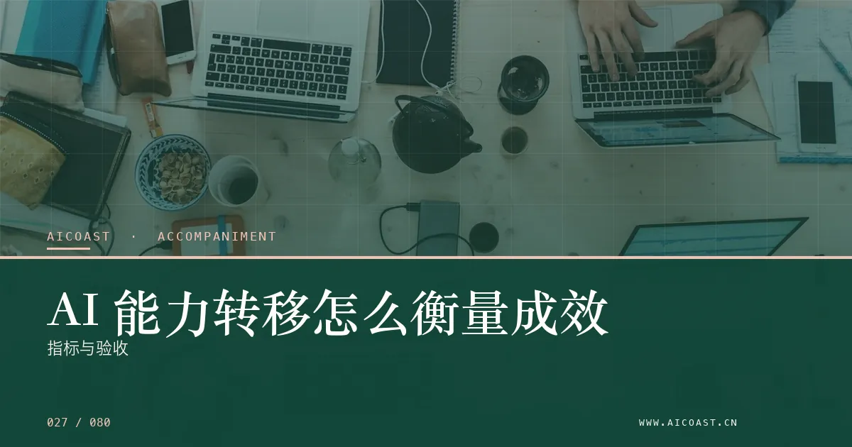文章封面：AI 能力转移怎么衡量成效：指标与验收（陪跑、转型与能力转移类目）