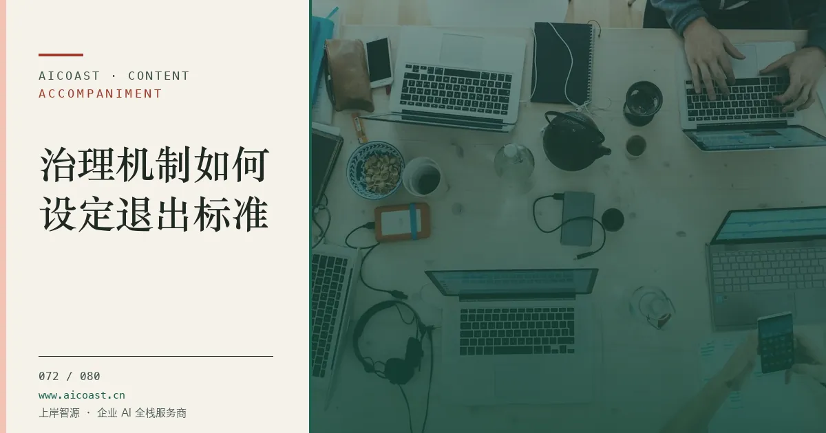 文章封面：治理机制如何设定退出标准（陪跑、转型与能力转移类目）
