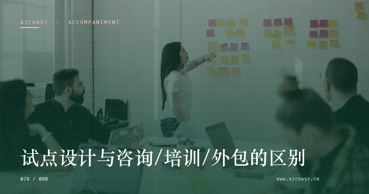 文章封面:试点设计与咨询/培训/外包的区别(陪跑、转型与能力转移类目)