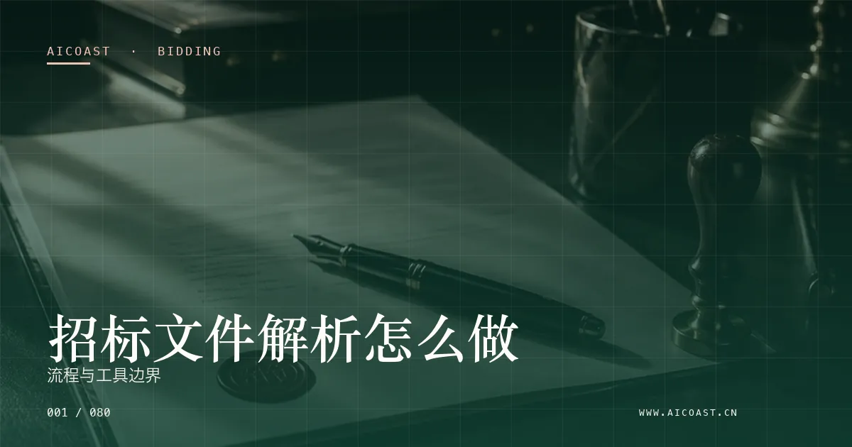 文章封面：招标文件解析怎么做：流程与工具边界（招投标 AI类目）