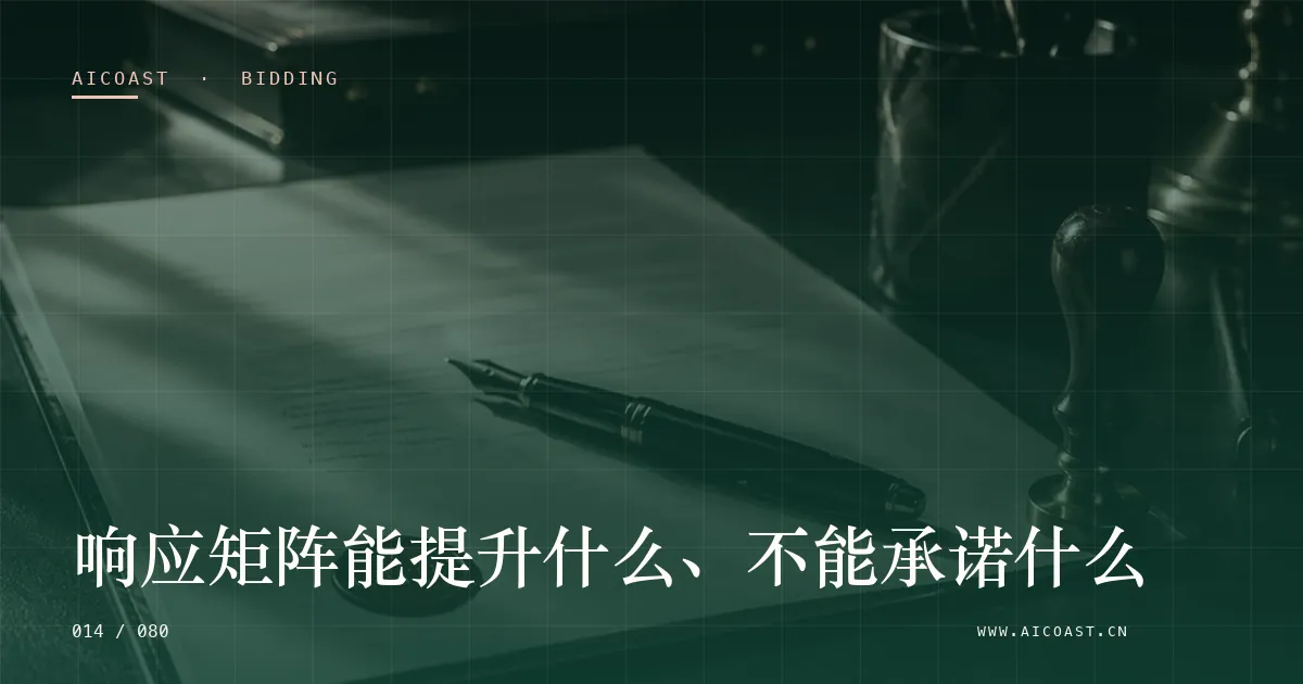 文章封面：响应矩阵能提升什么、不能承诺什么（招投标 AI类目）