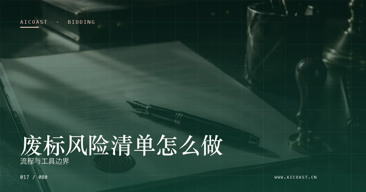 文章封面：废标风险清单怎么做：流程与工具边界（招投标 AI类目）