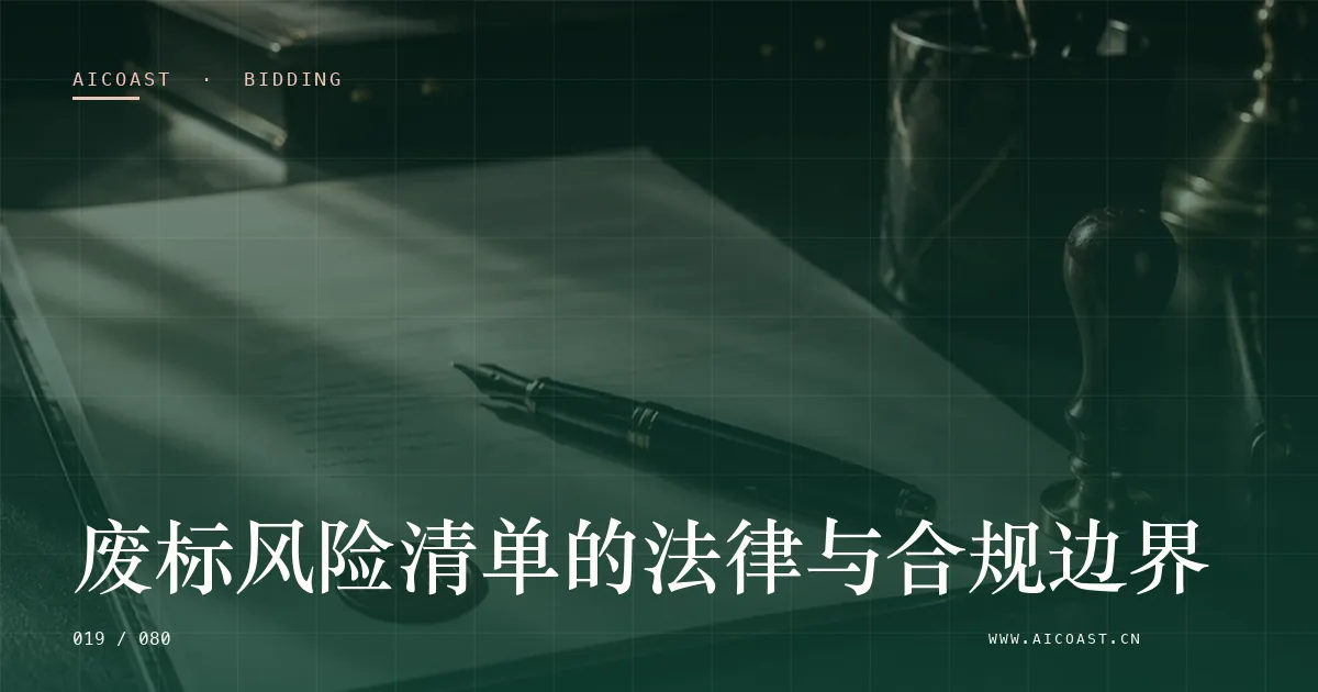 文章封面:废标风险清单的法律与合规边界(招投标 AI类目)