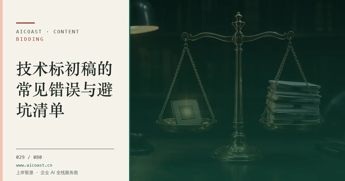 文章封面：技术标初稿的常见错误与避坑清单（招投标 AI类目）