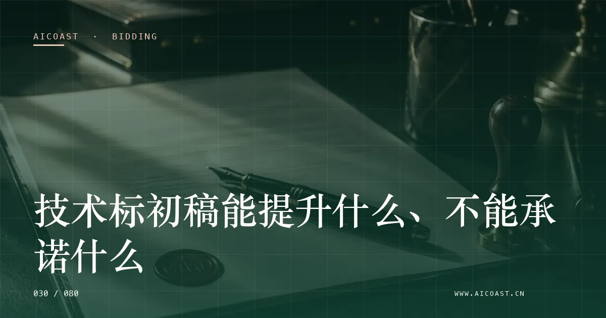 文章封面:技术标初稿能提升什么、不能承诺什么(招投标 AI类目)