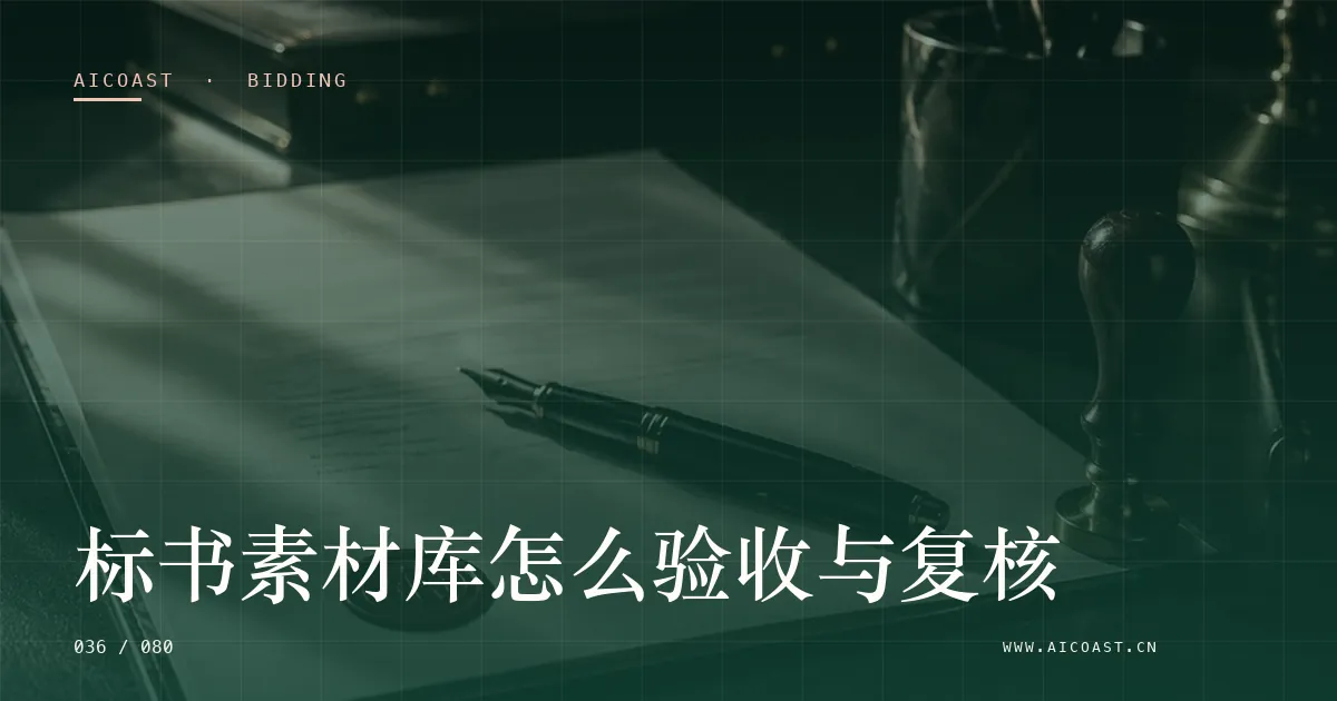 文章封面:标书素材库怎么验收与复核(招投标 AI类目)
