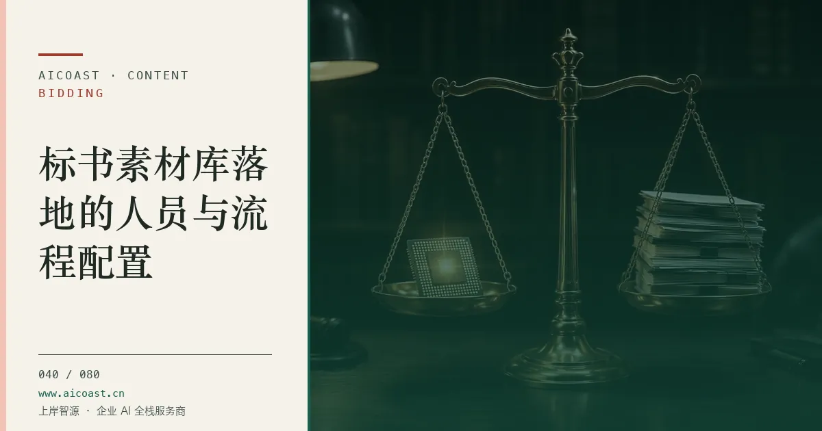 文章封面：标书素材库落地的人员与流程配置（招投标 AI类目）