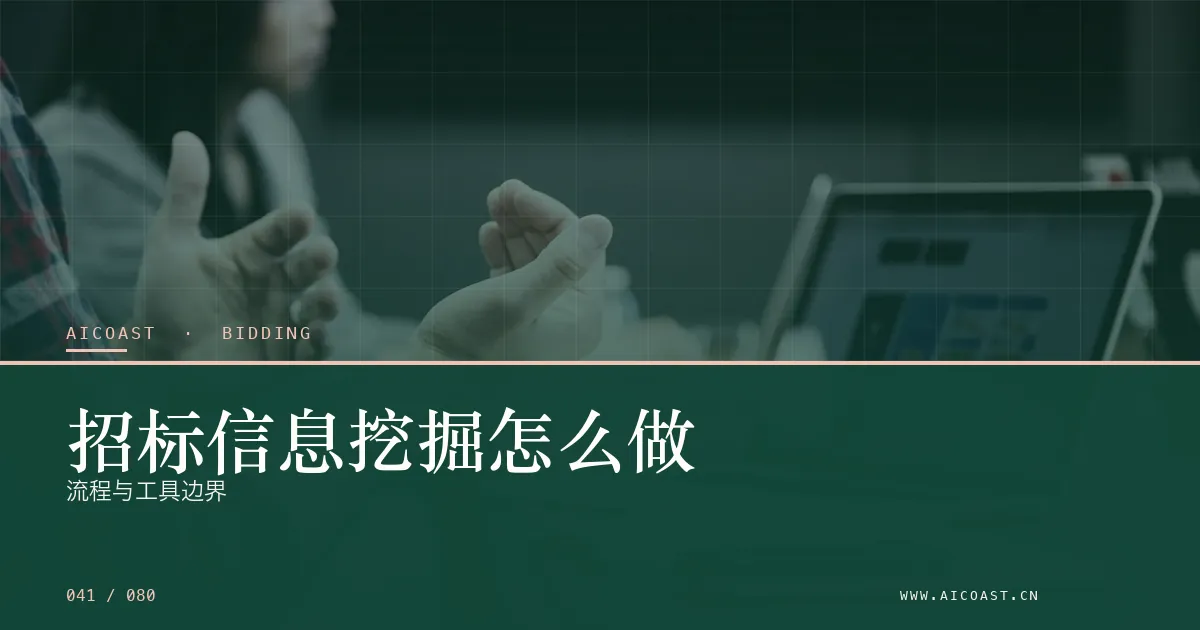 文章封面：招标信息挖掘怎么做：流程与工具边界（招投标 AI类目）