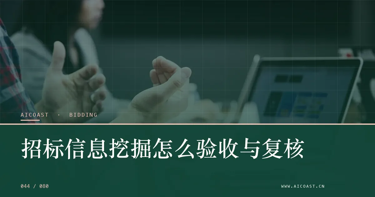 文章封面：招标信息挖掘怎么验收与复核（招投标 AI类目）