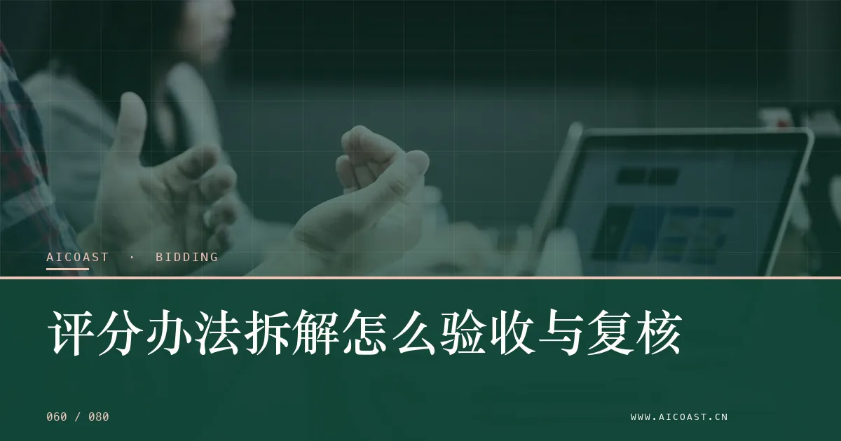 文章封面：评分办法拆解怎么验收与复核（招投标 AI类目）