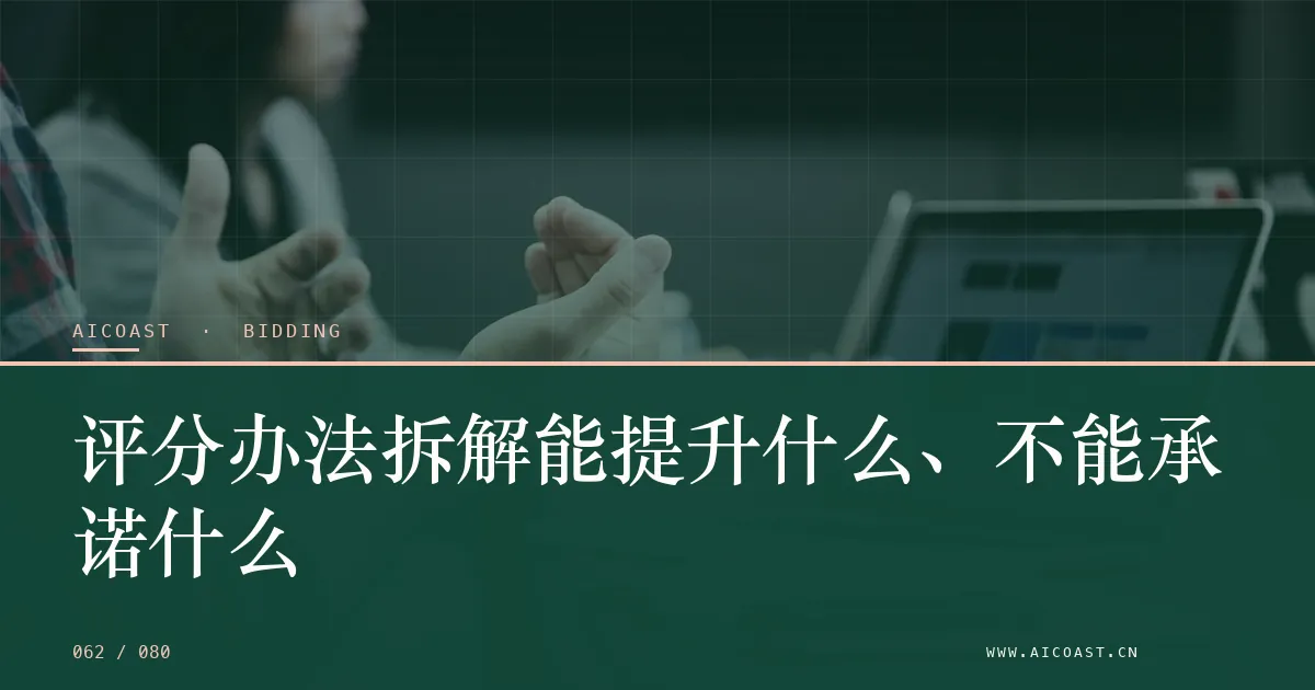 文章封面：评分办法拆解能提升什么、不能承诺什么（招投标 AI类目）