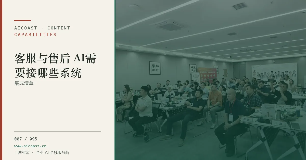 文章封面：客服与售后 AI需要接哪些系统：集成清单（能力、岗位与硅基员工类目）