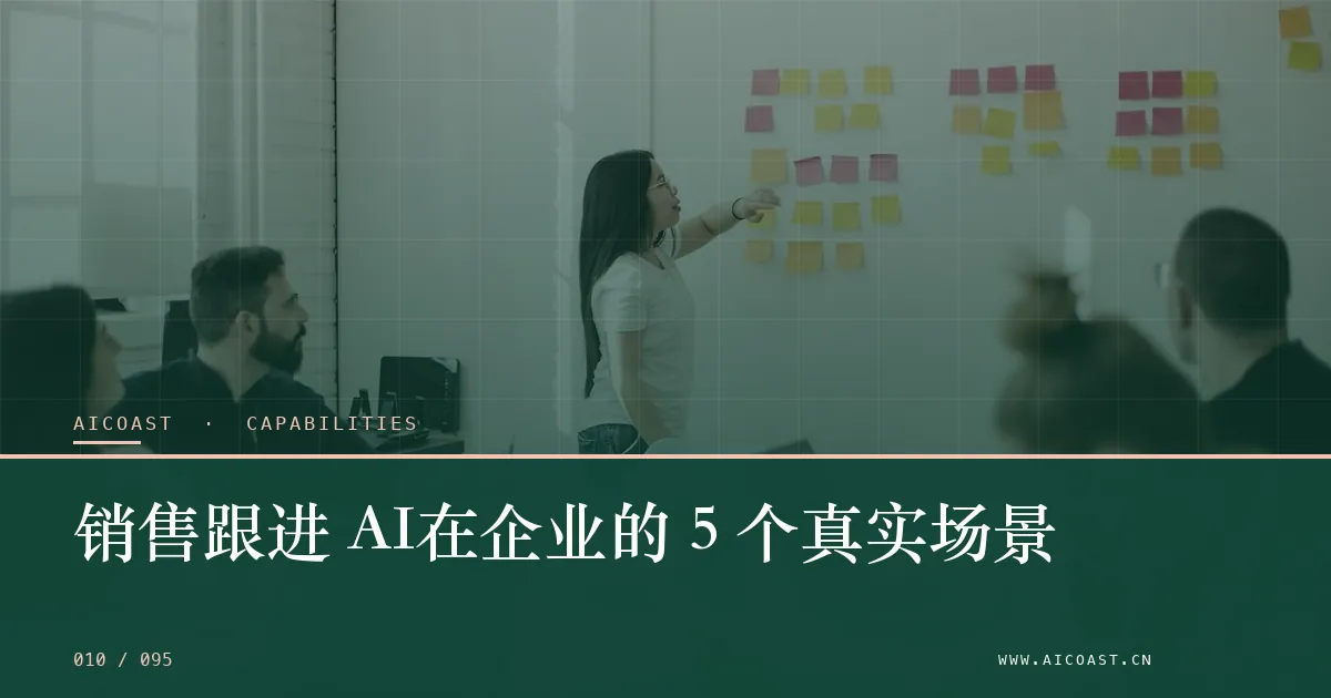 文章封面：销售跟进 AI在企业的 5 个真实场景（能力、岗位与硅基员工类目）