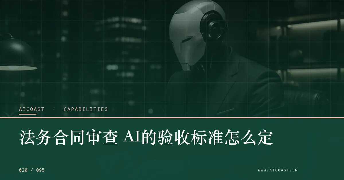 文章封面：法务合同审查 AI的验收标准怎么定（能力、岗位与硅基员工类目）