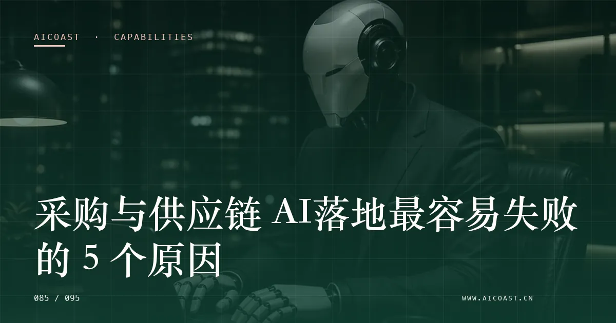 文章封面：采购与供应链 AI落地最容易失败的 5 个原因（能力、岗位与硅基员工类目）