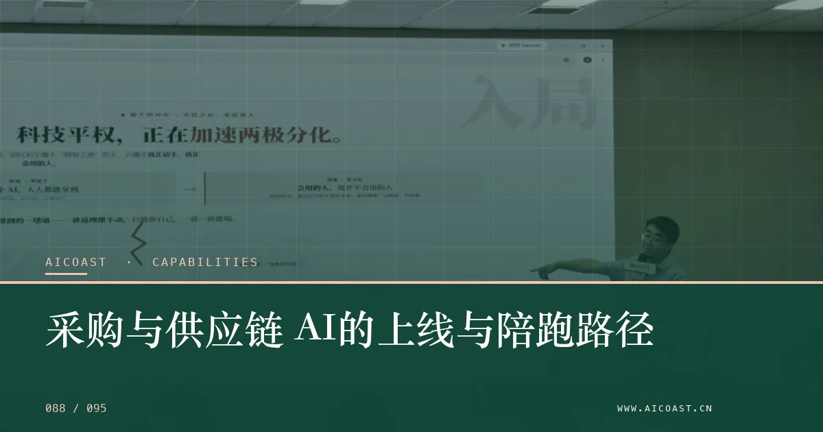 文章封面：采购与供应链 AI的上线与陪跑路径（能力、岗位与硅基员工类目）