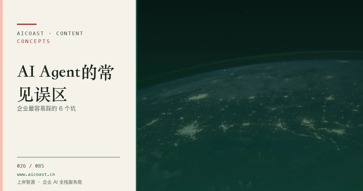 文章封面：AI Agent的常见误区：企业最容易踩的 6 个坑（AI 基础与概念类目）