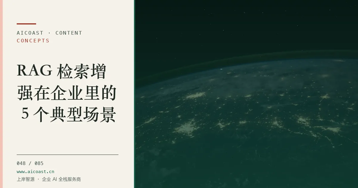 文章封面：RAG 检索增强在企业里的 5 个典型场景（AI 基础与概念类目）