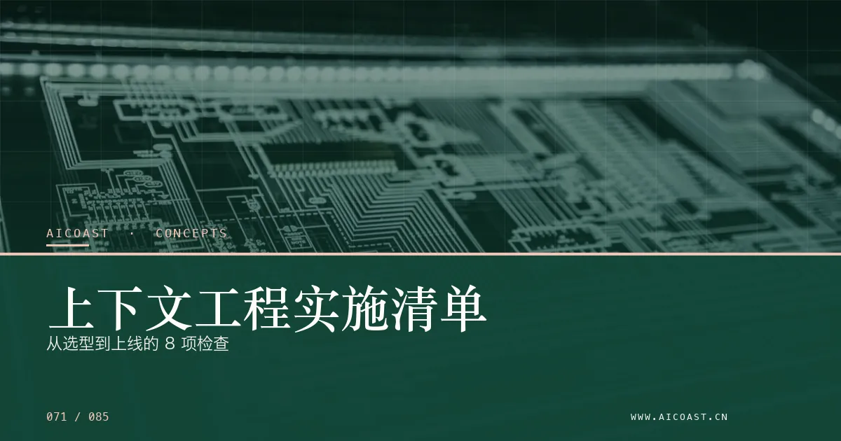 文章封面:上下文工程实施清单:从选型到上线的 8 项检查(AI 基础与概念类目)