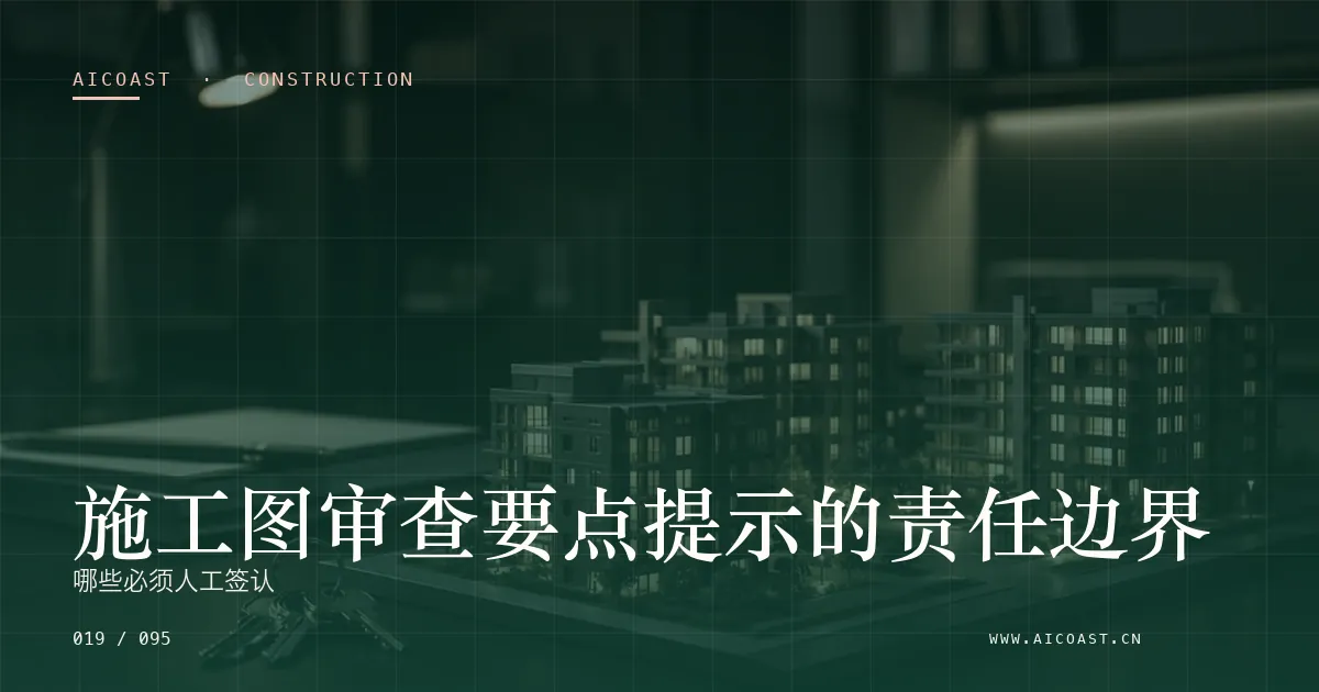 文章封面：施工图审查要点提示的责任边界：哪些必须人工签认（建筑行业 AI类目）