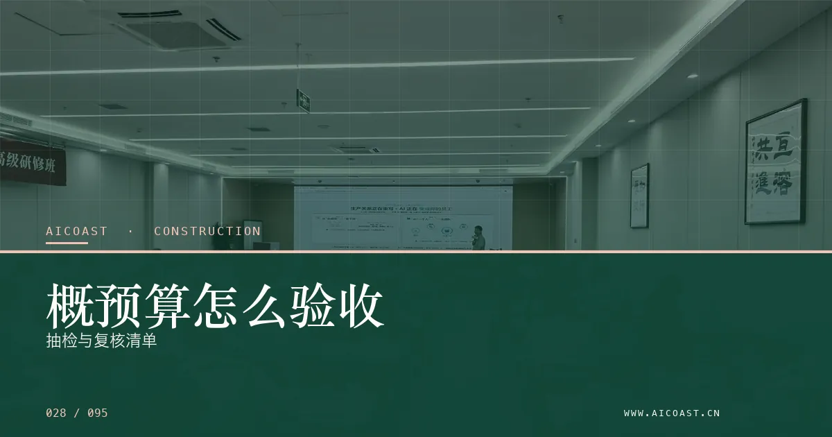 文章封面：概预算怎么验收：抽检与复核清单（建筑行业 AI类目）