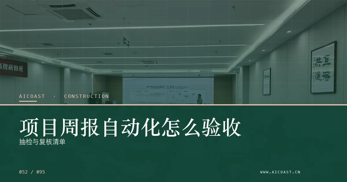 文章封面:项目周报自动化怎么验收:抽检与复核清单(建筑行业 AI类目)