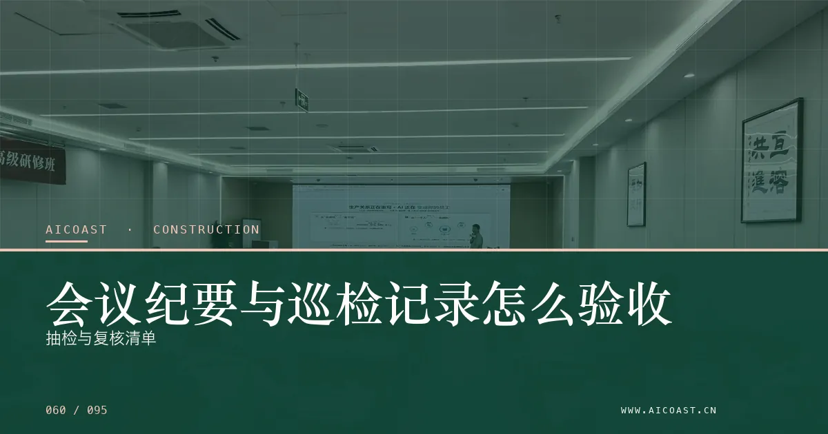 文章封面：会议纪要与巡检记录怎么验收：抽检与复核清单（建筑行业 AI类目）
