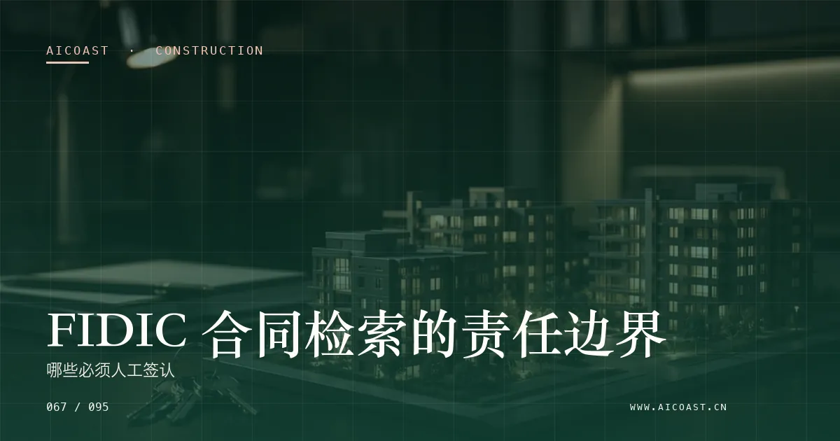文章封面：FIDIC 合同检索的责任边界：哪些必须人工签认（建筑行业 AI类目）