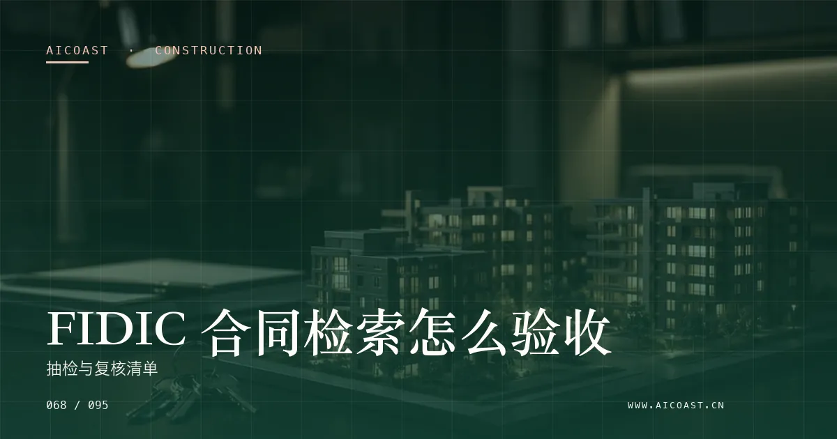 文章封面：FIDIC 合同检索怎么验收：抽检与复核清单（建筑行业 AI类目）
