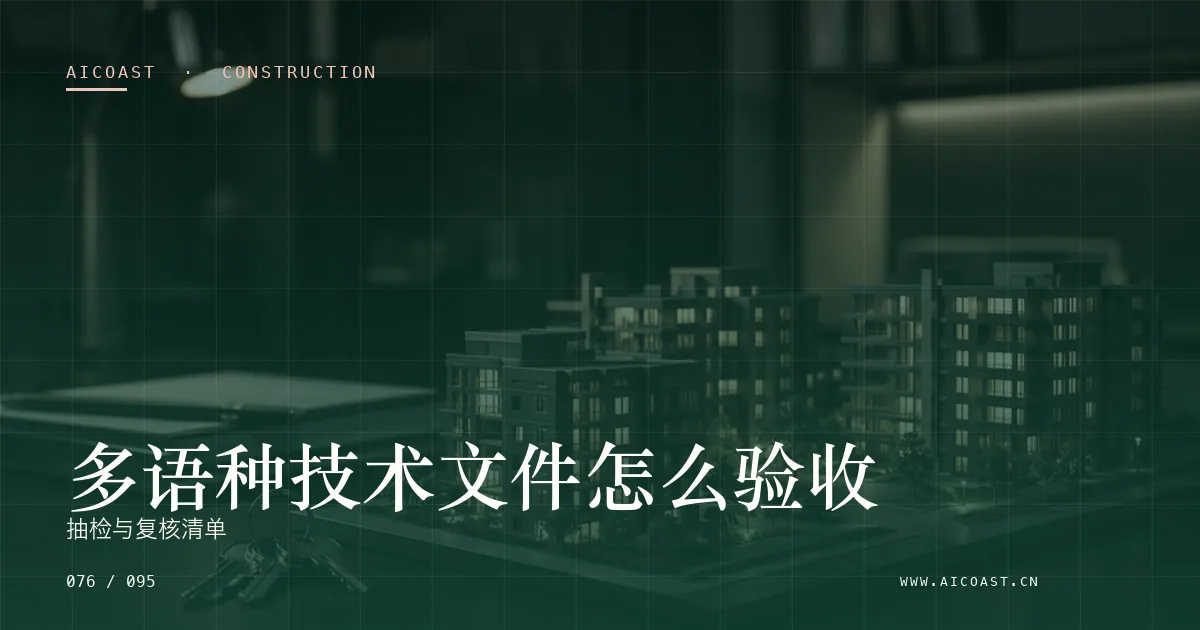 文章封面：多语种技术文件怎么验收：抽检与复核清单（建筑行业 AI类目）