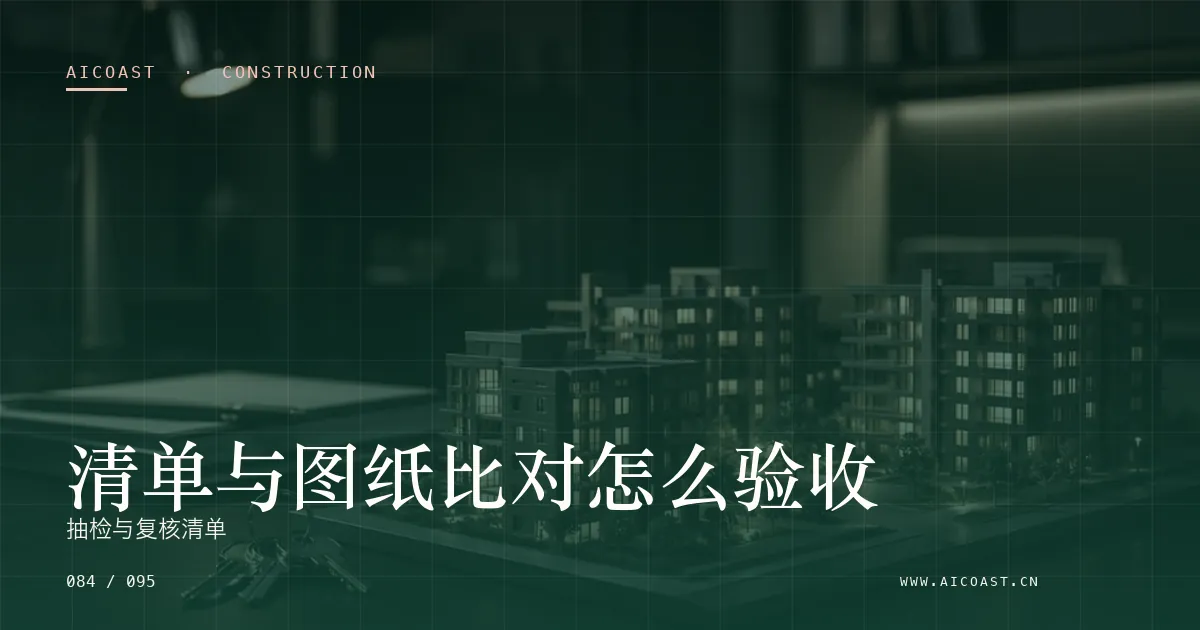 文章封面：清单与图纸比对怎么验收：抽检与复核清单（建筑行业 AI类目）