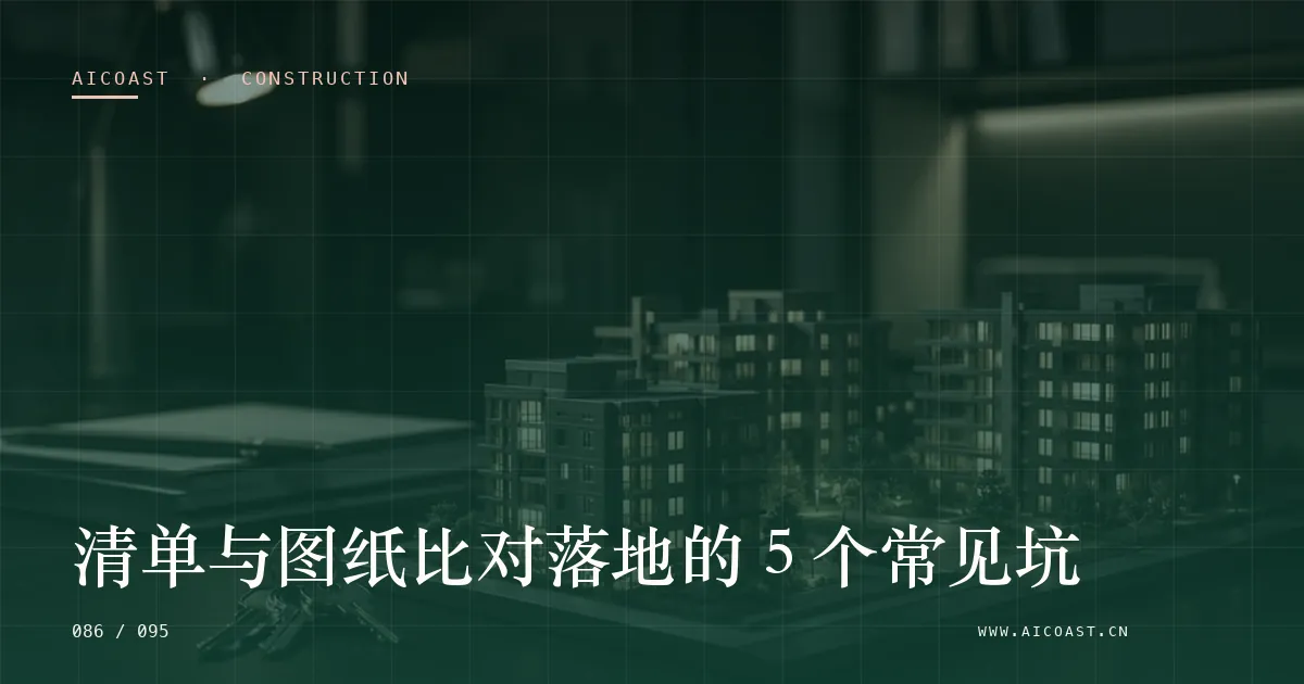 文章封面：清单与图纸比对落地的 5 个常见坑（建筑行业 AI类目）
