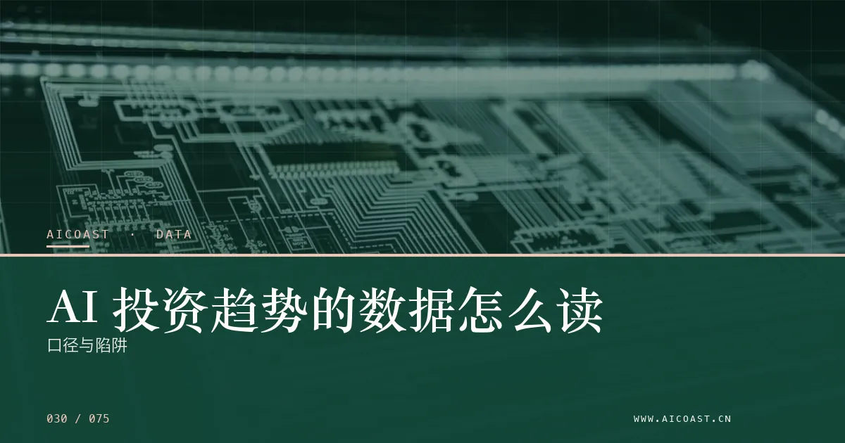 文章封面：AI 投资趋势的数据怎么读：口径与陷阱（数据、趋势与行业观察类目）