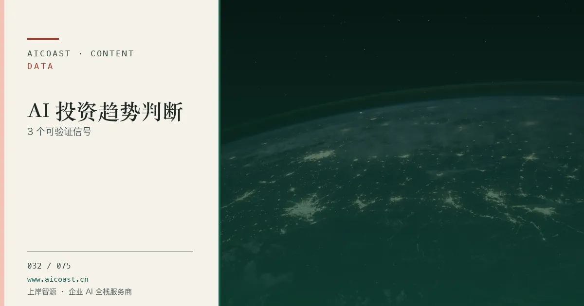 文章封面：AI 投资趋势判断：3 个可验证信号（数据、趋势与行业观察类目）