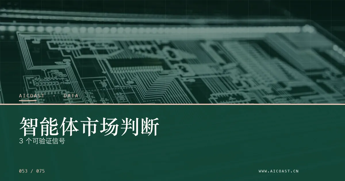 文章封面：智能体市场判断：3 个可验证信号（数据、趋势与行业观察类目）