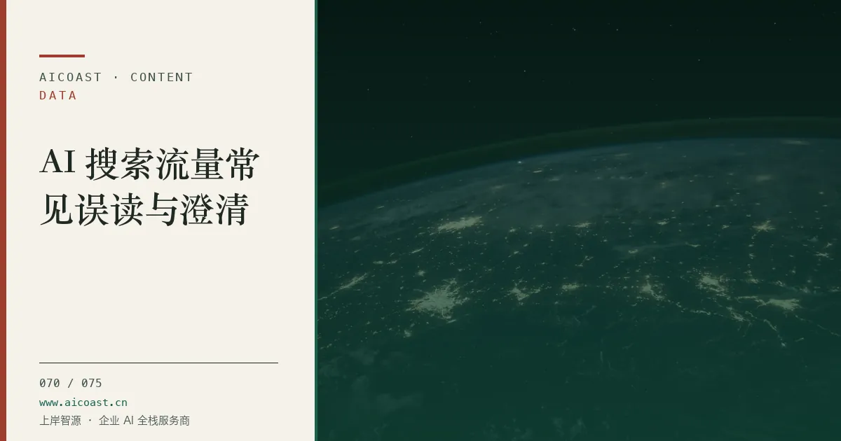文章封面：AI 搜索流量常见误读与澄清（数据、趋势与行业观察类目）
