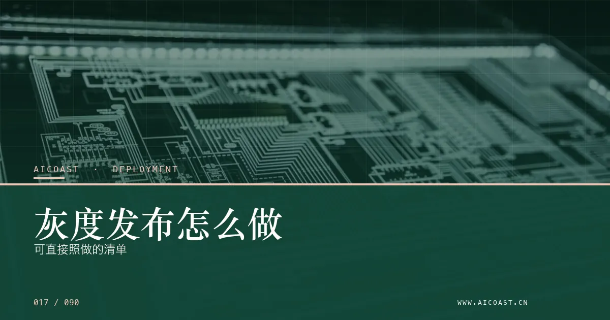文章封面：灰度发布怎么做：可直接照做的清单（部署、实施与验收类目）
