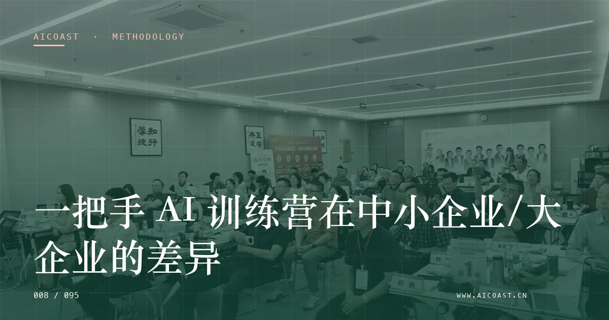 文章封面：一把手 AI 训练营在中小企业/大企业的差异（方法、团队与训练营类目）