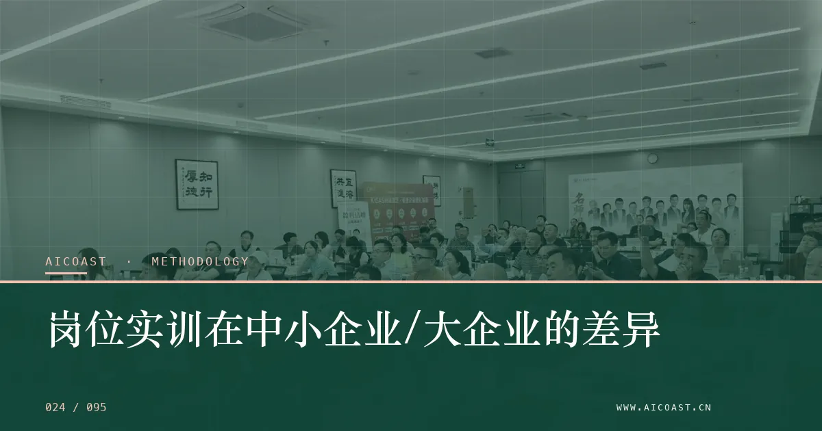 文章封面：岗位实训在中小企业/大企业的差异（方法、团队与训练营类目）