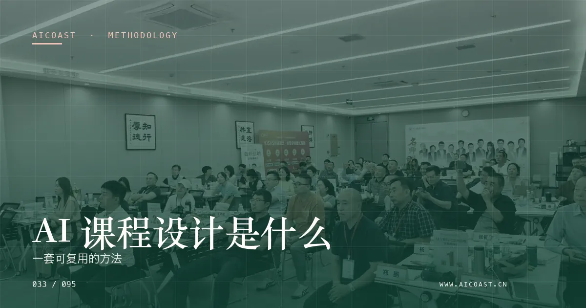 文章封面：AI 课程设计是什么：一套可复用的方法（方法、团队与训练营类目）