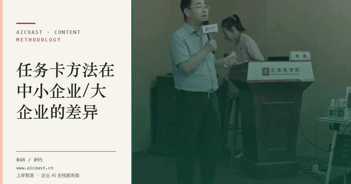 文章封面：任务卡方法在中小企业/大企业的差异（方法、团队与训练营类目）