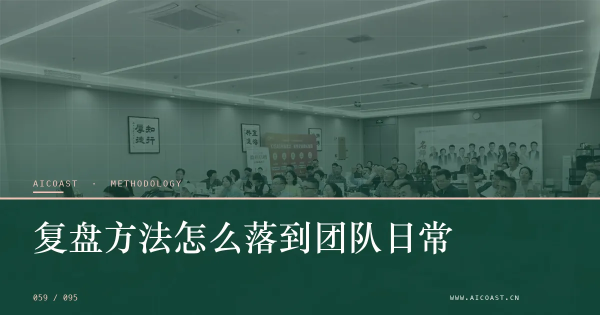 文章封面：复盘方法怎么落到团队日常（方法、团队与训练营类目）