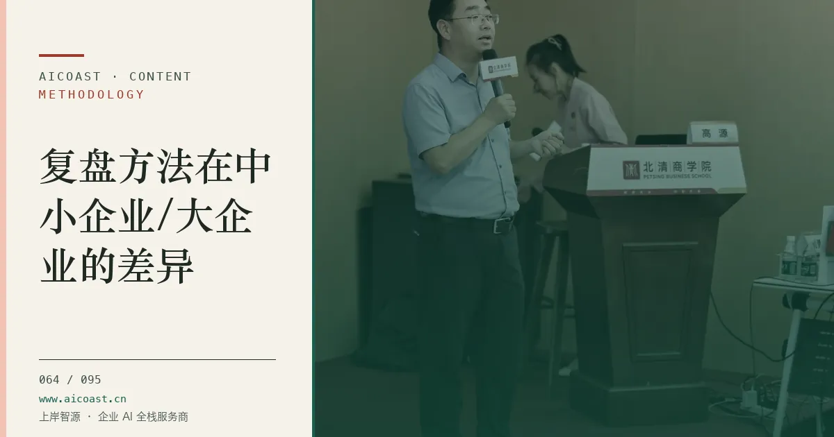 文章封面：复盘方法在中小企业/大企业的差异（方法、团队与训练营类目）