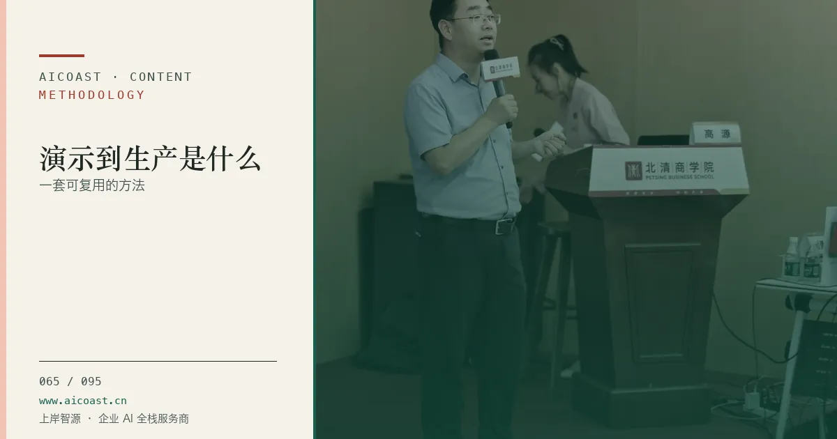 文章封面：演示到生产是什么：一套可复用的方法（方法、团队与训练营类目）