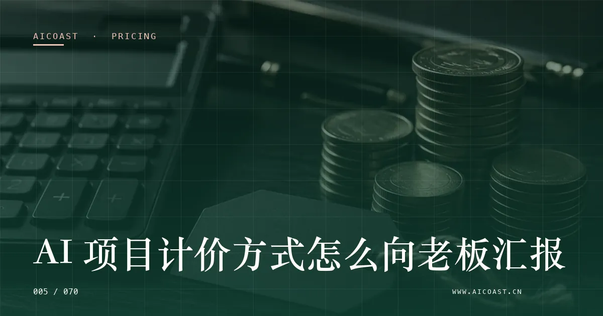 文章封面：AI 项目计价方式怎么向老板汇报（价格、成本与 ROI类目）