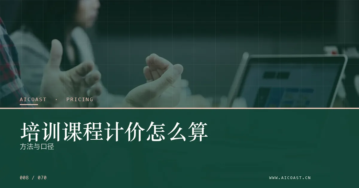 文章封面：培训课程计价怎么算：方法与口径（价格、成本与 ROI类目）