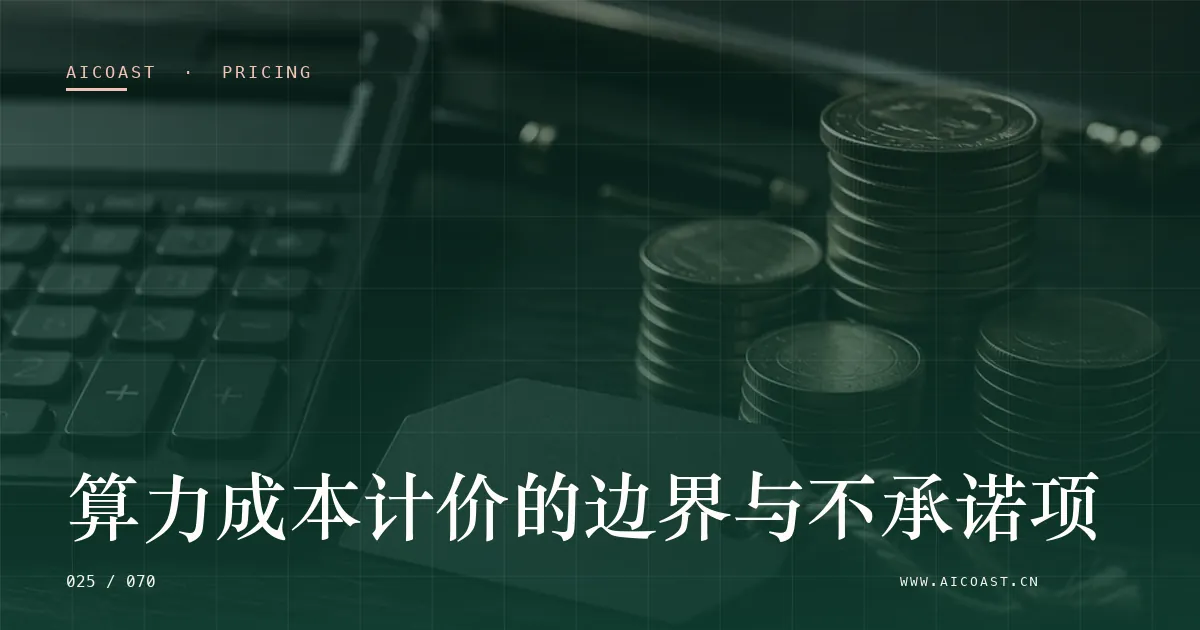 文章封面:算力成本计价的边界与不承诺项(价格、成本与 ROI类目)