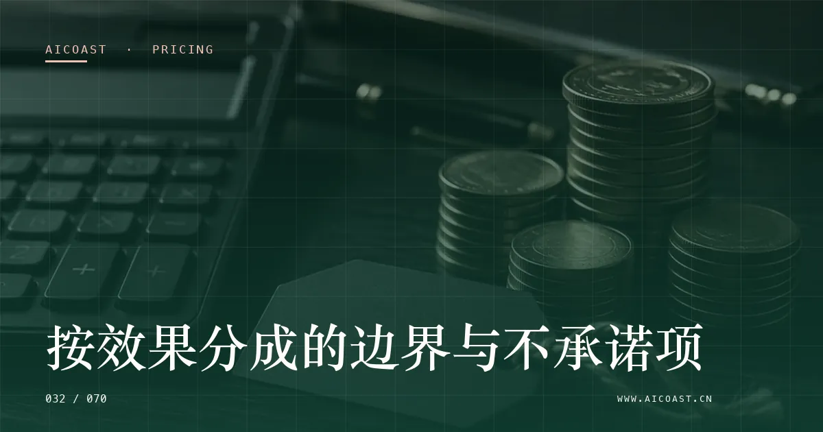 文章封面:按效果分成的边界与不承诺项(价格、成本与 ROI类目)