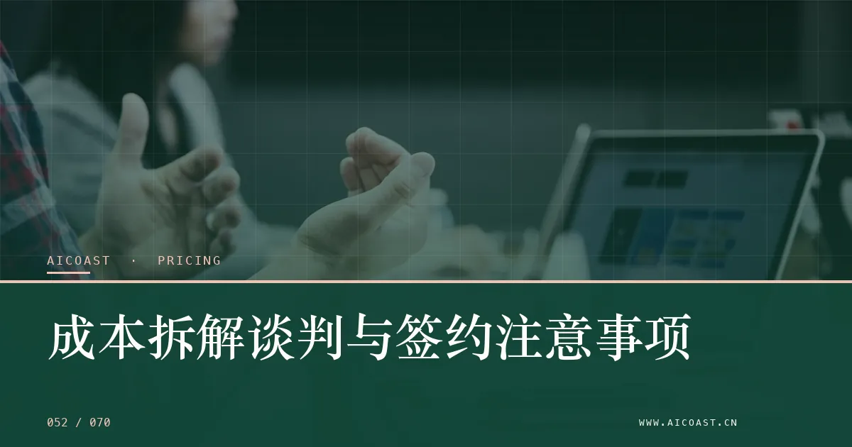 文章封面：成本拆解谈判与签约注意事项（价格、成本与 ROI类目）